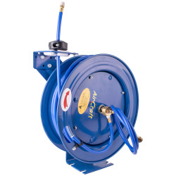 AIR HOSE REEL 8 X12MM PU HOSE 15M WITH 1/4'BSP FITTING METAL CASE