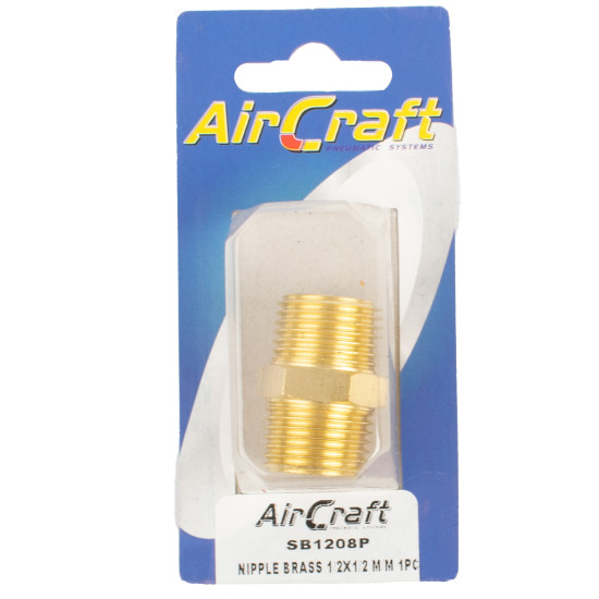 NIPPLE BRASS 1/2X1/2 M/M 1PC PACK NIPPLE BRASS 1/2X1/2 M/M 1PC PACK