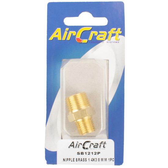 NIPPLE BRASS 1/4X3/8 M/M 1PC PACK NIPPLE BRASS 1/4X3/8 M/M 1PC PACK