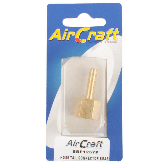 HOSE TAIL CONNECTOR BRASS 1/4F X 6MM 1PC PACK HOSE TAIL CONNECTOR BRASS 1/4F X 6MM 1PC PACK