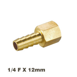 HOSE TAIL CONNECTOR BRASS 1/4F X 12MM