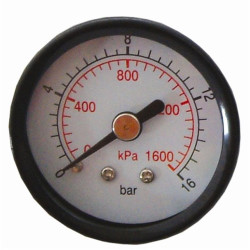 PRESS.  GAUGE 50MM 1/4' REAR FIT 0-16BAR 0-1600KPA