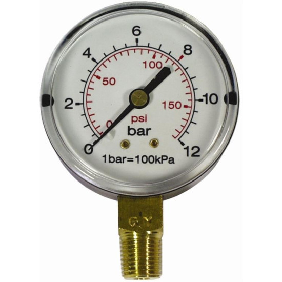 PRESS. GAUGE 63MM 1/4' BOT. FIT 0-16BAR 0-1600KPA PRESS. GAUGE 63MM 1/4' BOT. FIT 0-16BAR 0-1600KPA