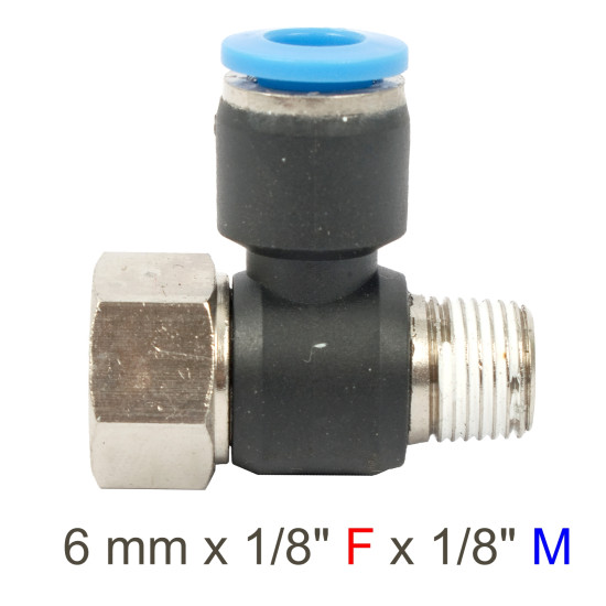 PU HOSE FITTING TEE 6MM X 1/8'F X 1/8'M PU HOSE FITTING TEE 6MM X 1/8'F X 1/8'M