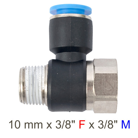 PU HOSE FITTING TEE 10MM X 3/8'F X 3/8'M PU HOSE FITTING TEE 10MM X 3/8'F X 3/8'M