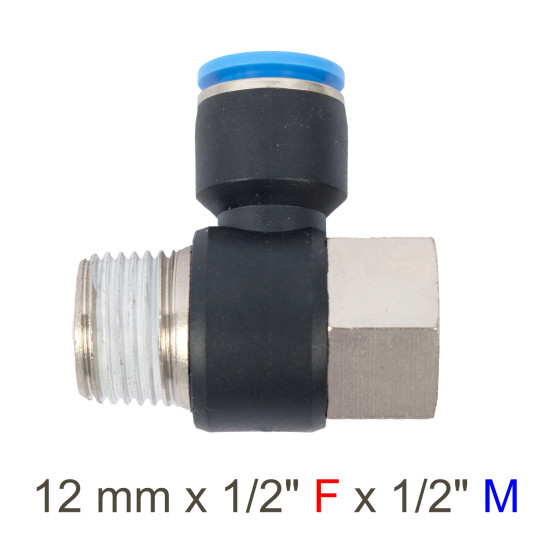 PU HOSE FITTING TEE 12MM X 1/2'F X 1/2'M PU HOSE FITTING TEE 12MM X 1/2'F X 1/2'M
