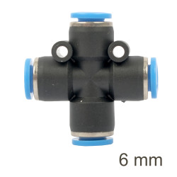PU HOSE FITTING 4 WAY CONNECTOR 6MM