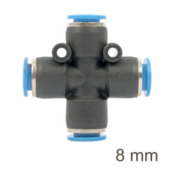 PU HOSE FITTING 4 WAY CONNECTOR 8MM