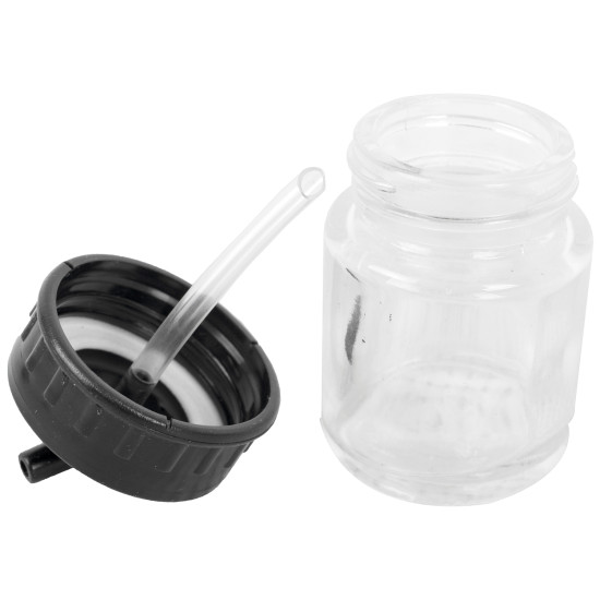 GLASS JAR WITH 22CC 45 DEG SPOUT FOR  AIRBRUSH