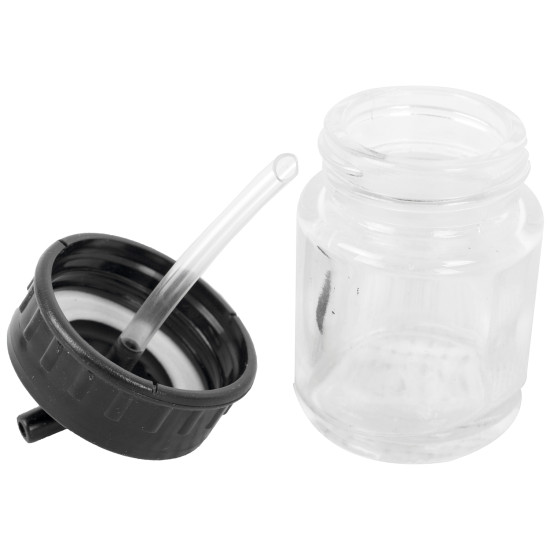 GLASS JAR WITH 22CC 45 DEG SPOUT FOR AIRBRUSH GLASS JAR WITH 22CC 45 DEG SPOUT FOR AIRBRUSH