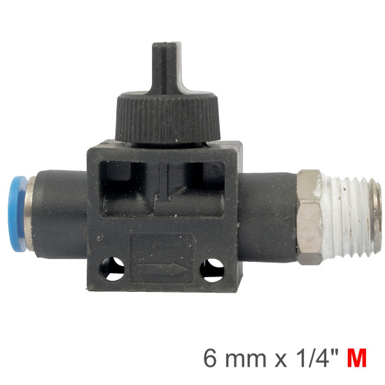 PU HOSE FITTING VALVE 6MM X 1/4'M PU HOSE FITTING VALVE 6MM X 1/4'M