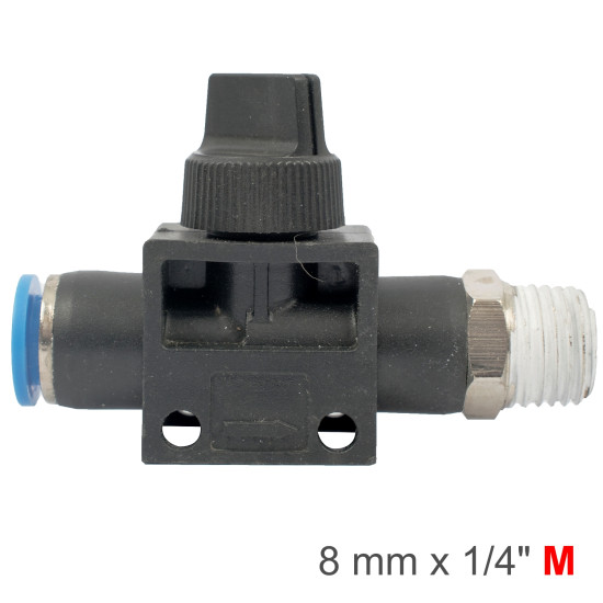 PU HOSE FITTING VALVE 8MM X 1/4'M PU HOSE FITTING VALVE 8MM X 1/4'M