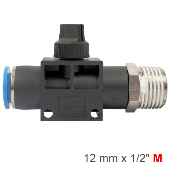 PU HOSE FITTING VALVE 12MM X 1/2'M PU HOSE FITTING VALVE 12MM X 1/2'M