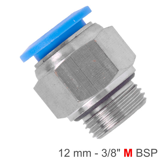PU FITTING STR. STUD W/O-RING 12MM-3/8' M PU FITTING STR. STUD W/O-RING 12MM-3/8' M