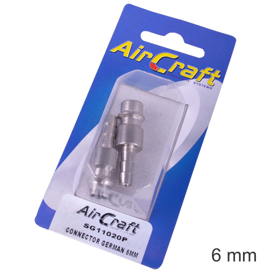 CONNECTOR GERMAN 6MM HOSETAIL 2PC PACK CONNECTOR GERMAN 6MM HOSETAIL 2PC PACK