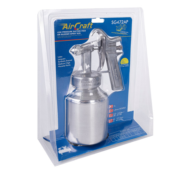 SPRAY GUN LOW PRESSURE MAX 3.5BAR PRESS. BLISTER PACK SPRAY GUN LOW PRESSURE MAX 3.5BAR PRESS. BLISTER PACK