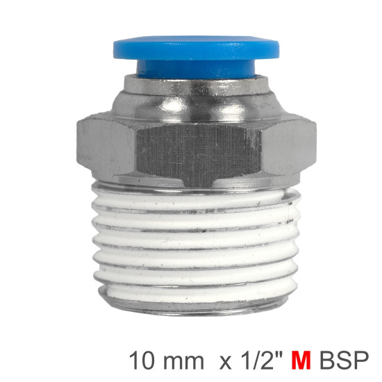 PU HOSE FITTING STRAIGHT STUD 10MM-1/2 M PU HOSE FITTING STRAIGHT STUD 10MM-1/2 M
