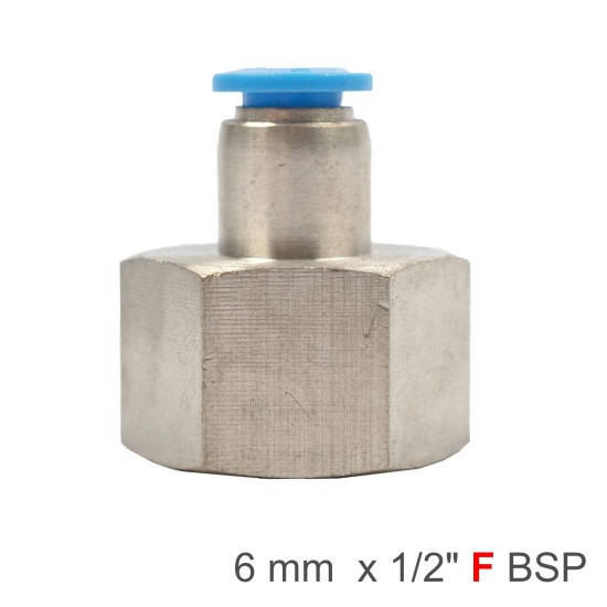 PU HOSE FITTING STRAIGHT STUD 6MM-1/2 F PU HOSE FITTING STRAIGHT STUD 6MM-1/2 F