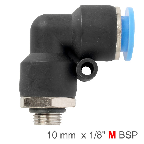 ELBOW W/O-RING 10MM-1/8 M PU HOSE FITTING ELBOW W/O-RING 10MM-1/8 M PU HOSE FITTING