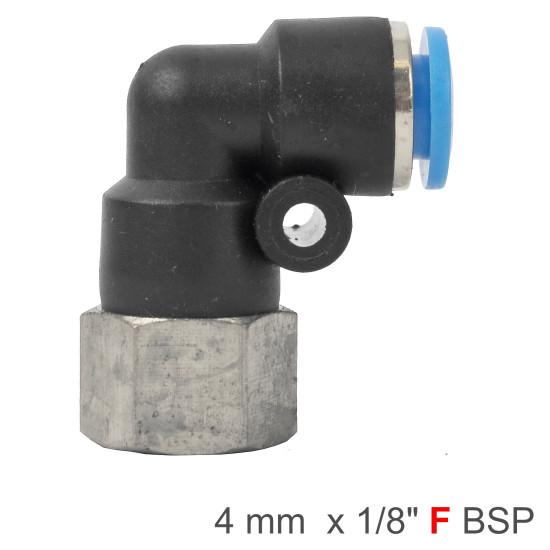 PU HOSE FITTING ELBOW 4MM-1/8 F PU HOSE FITTING ELBOW 4MM-1/8 F