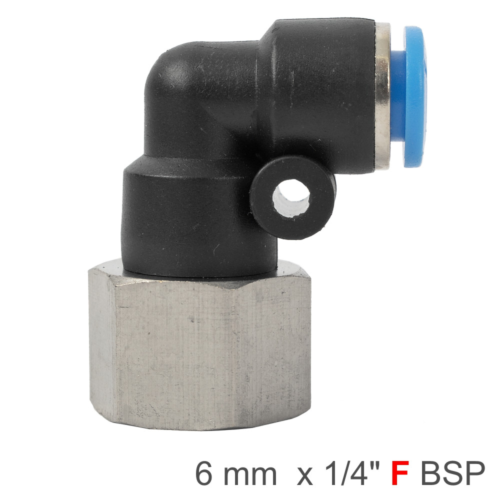 PU HOSE FITTING ELBOW 6MM1/4 F