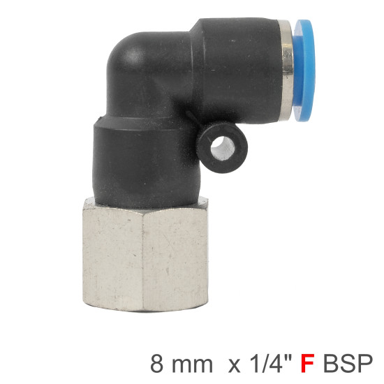 PU HOSE FITTING ELBOW 8MM-1/4 F PU HOSE FITTING ELBOW 8MM-1/4 F