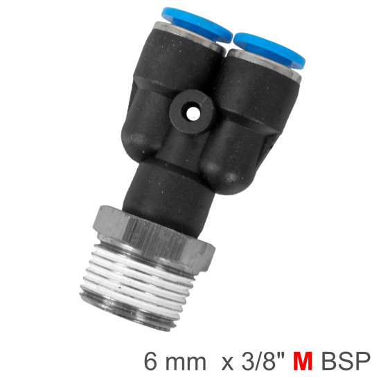 PU HOSE FITTING Y JOINT 6MM-3/8 M PU HOSE FITTING Y JOINT 6MM-3/8 M