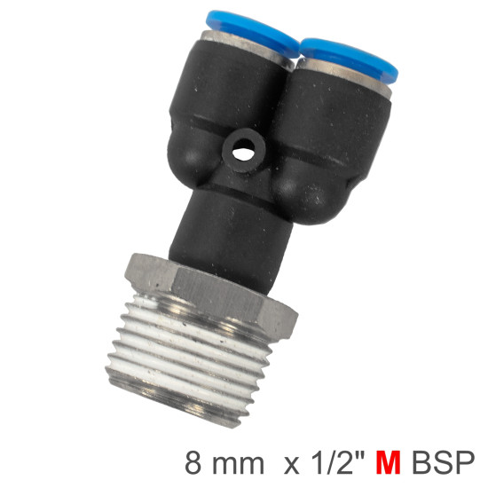 PU HOSE FITTING Y JOINT 8MM-1/2 M PU HOSE FITTING Y JOINT 8MM-1/2 M