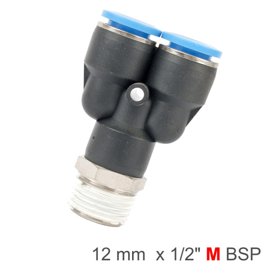 PU HOSE FITTING Y JOINT 12MM-1/2 M PU HOSE FITTING Y JOINT 12MM-1/2 M